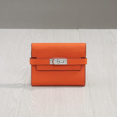 2025 New Cowhide Wallet Women's Short Wallet Multifunctional Folding Three Fold Wallet Card Bag Leather