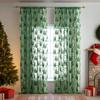 Red Christmas Decorative Curtains American Christmas Atmosphere Decorative Curtains Santa Lace Window Screens