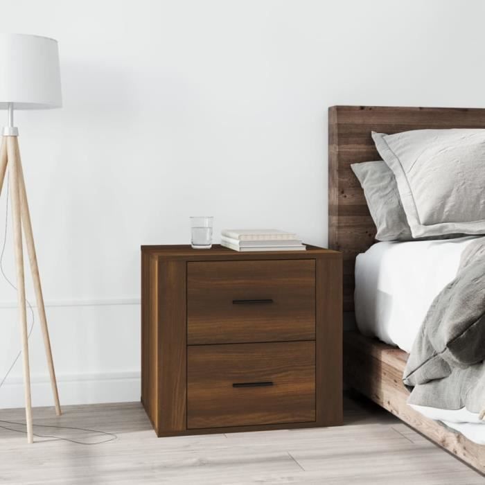 816711 vidaXL Bedside Table Brown Oak 50x39x47 Cm