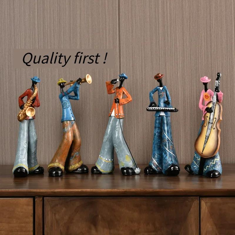 2026New Nordic Style Creative American Band Musical Instrument Model Statue Living Room Porch Study Decor Arts And Crafts Home