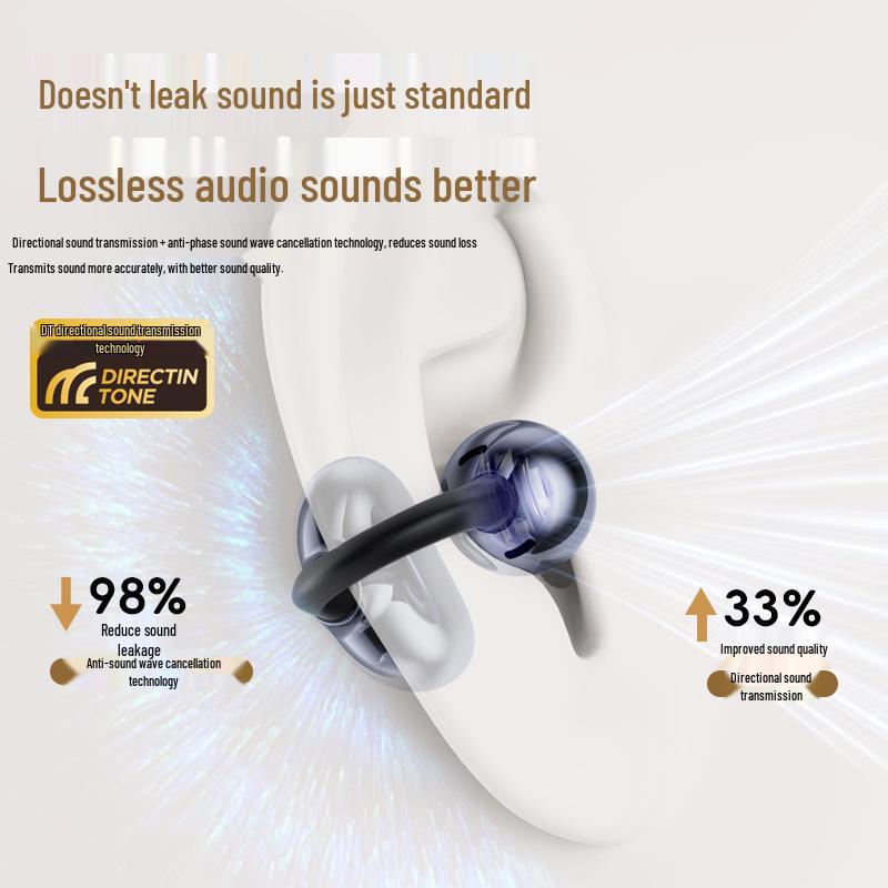 S6 Ultra Clip-On Bluetooth Earbuds: Non-In-Ear Design, Long Battery Life, Compatible with Huawei Devices