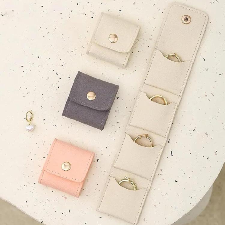 Set aus 3 stilvollen Schmuckaufbewahrungsbeuteln PU-Leder Miniatur-Organizer für Ringe Ohrringe Reise-Essential