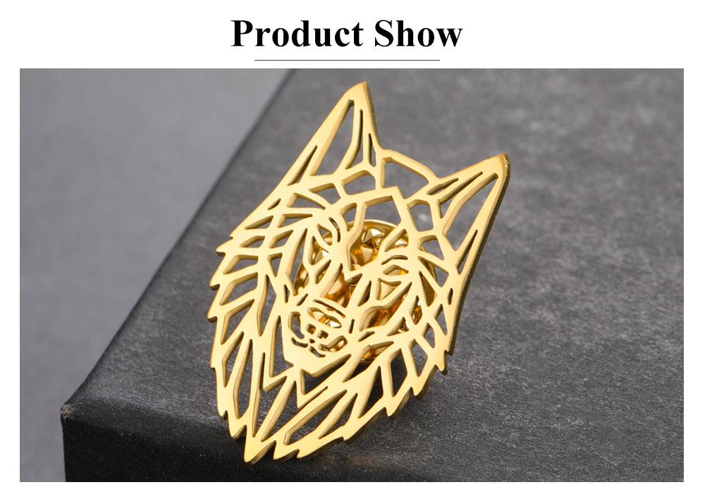 Cazador Animal Wolf Head Brooch for Men Women Stainless Steel Punk Pins Suit Collar Badges on Backpack Jewelry 2026 Gift New in