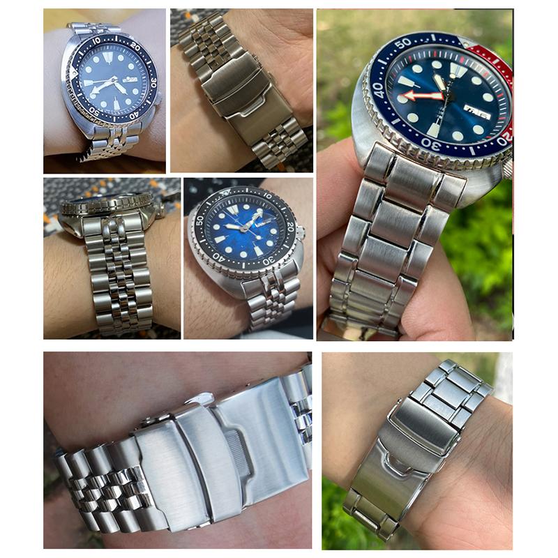 For Seiko Abalone Series Turtles Prospex SRPA21 SRP777 SRPC25 SRP773 SRP775 SRP779 Watch Strap Solid Stainless WatchBand 22mm