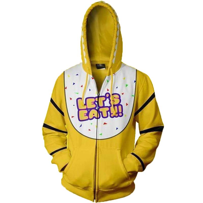 

Пять Ночей у Фредди Fnaf Косплей Костюм Худи Толстовка Куртка Пальто Yellow Chica,S