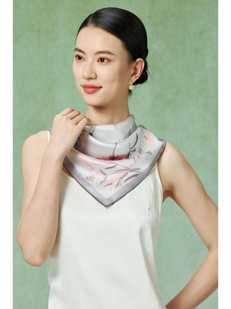 Women's 100% Mulberry Silk Scarf, 90cm Square, 14 Momme Shawl - Perfect Gift for Mother, Girlfriend, Birthday or Festival
