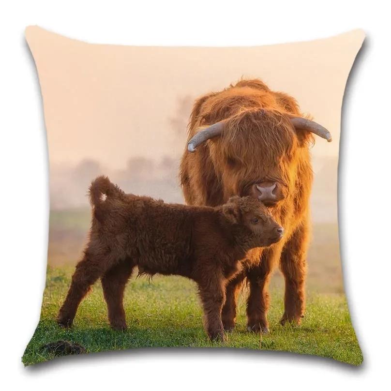 Animal Love Family Cushion Cover, Big Cat Decorative Home , Sofa Chair, Car Seat, Friend Bedroom Pillowcase, Gift for Kids