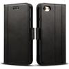 Flip Case - E.F.CONNECTION - iPhone 8 Plus - Black Synthetic Leather - Tempered Glass - 360° Protection