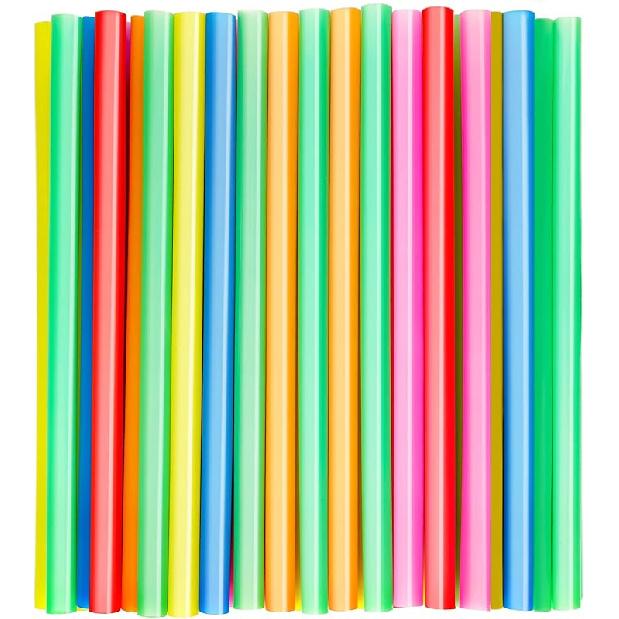 100 Pcs Jumbo Smoothie Straws,Colorful Disposable Wide-mouthed Large Straw. 50 pcs