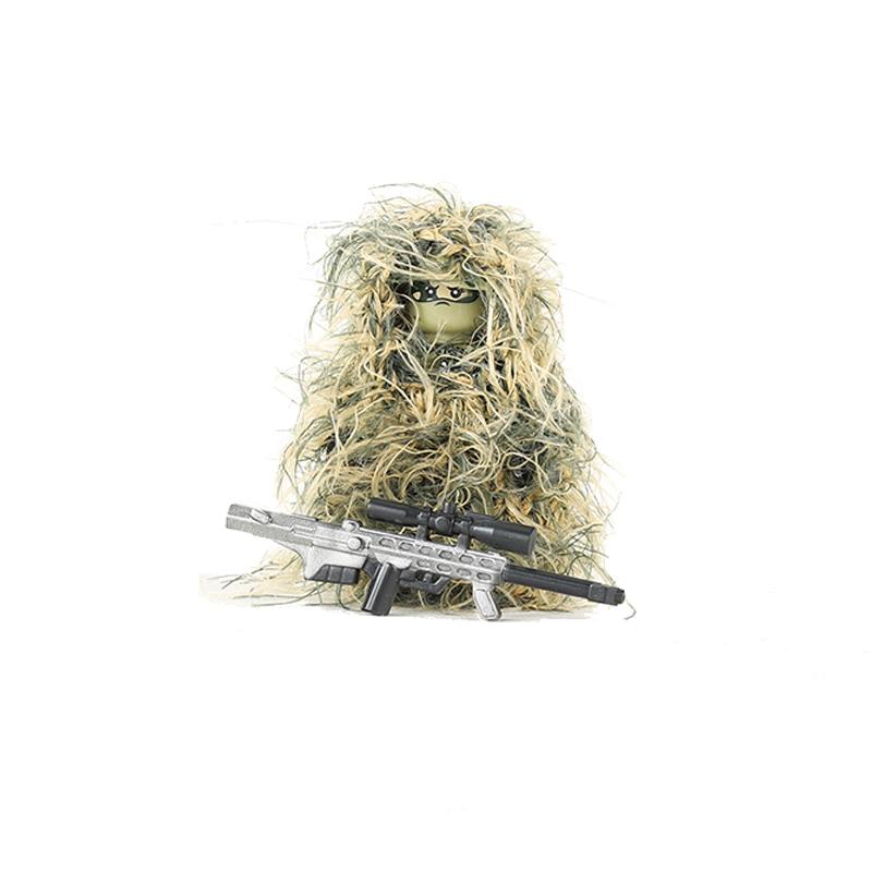 Non-Toxic Military All-Terrain Sniper Camouflage Clothing Building Blocks Jungle Swat Soldier Figures Weapons Awm M24 Gun Parts Bricks Toy