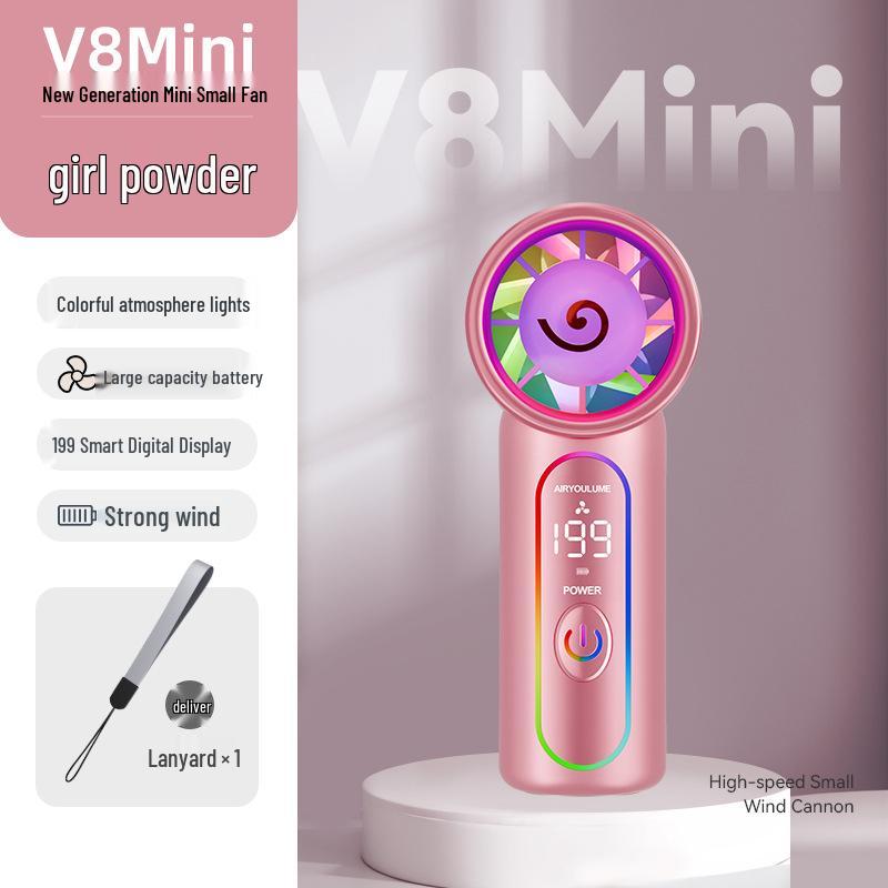 

V8mini High-Speed Turbine Handheld Cooling Fan with Semiconductor Technology for Outdoor Use 3.9×4.9×9.8cm