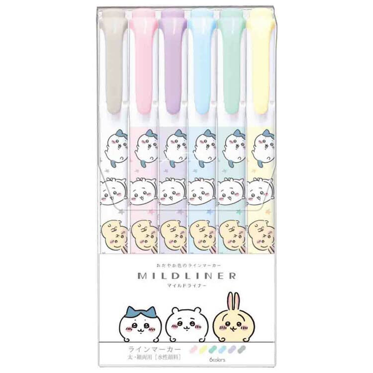

Набор хайлайтеров Kamiojapan Chikawa Mild Liner, 6 цветов, 301602
