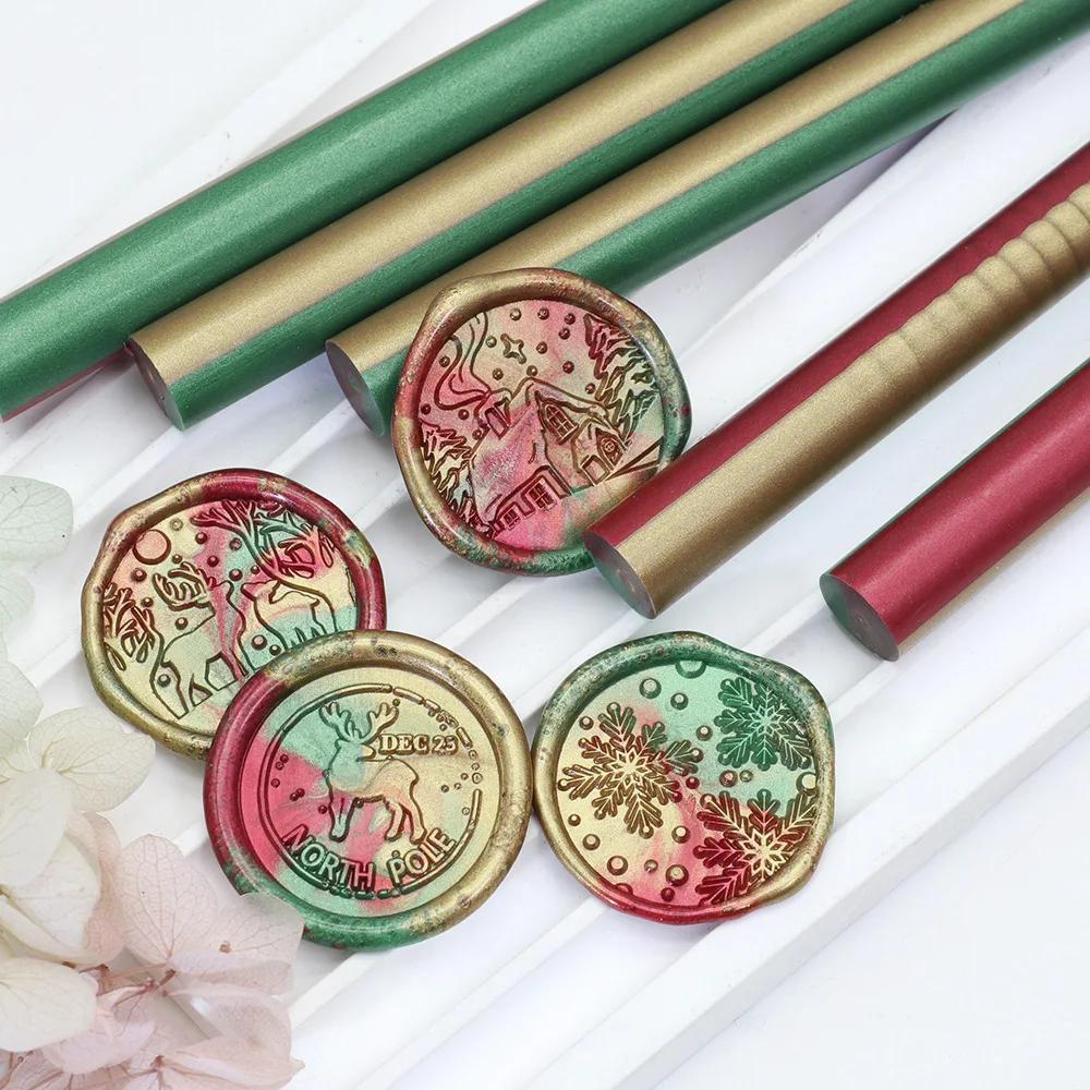 5PCS Lacquer Round Mixed Color Wax Rod Sealing Wax Variety of Mixed Color Retro Wax Strips Envelope Sealing