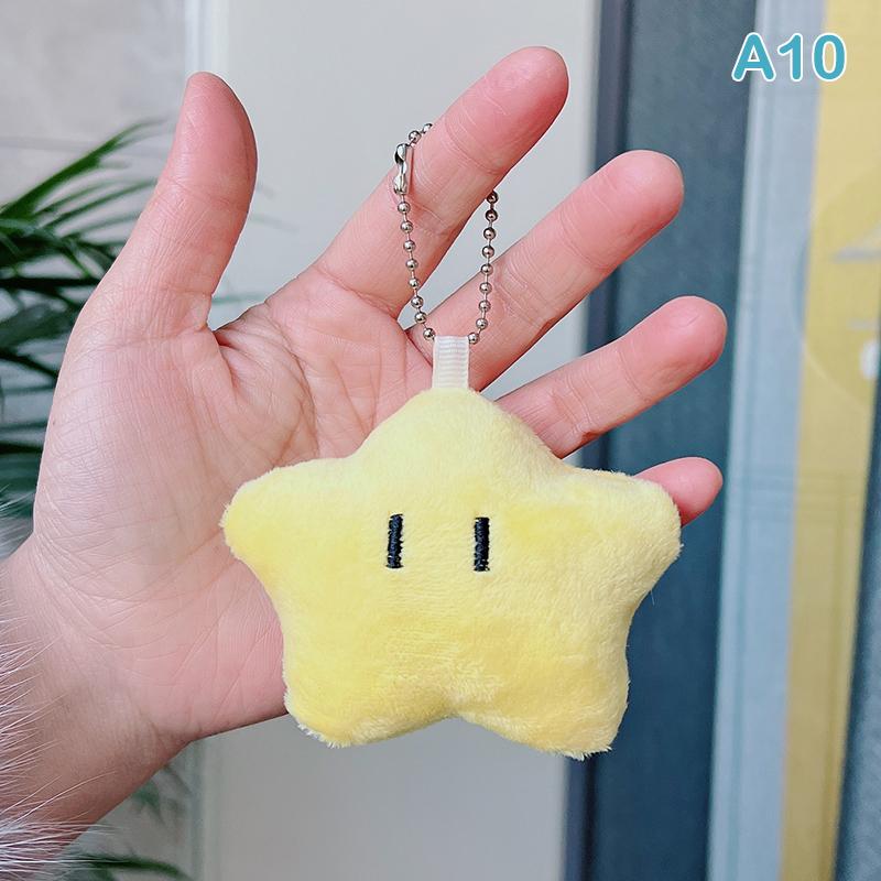 Plush Star Keychains Cute Smiling Star Keyrings Girls Sweet Car Keychains Star Doll Keychains Car Keys