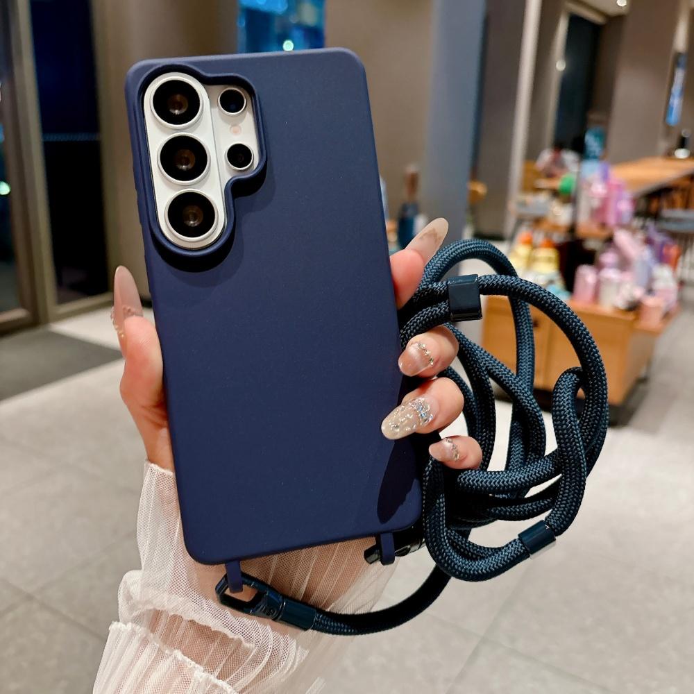 Crossbody Lanyard Silicone Soft Case For Samsung S26 Ultra S25 Edge S24 S22 Plus S21 S20 FE Necklace Shoulder Shockproof Cover