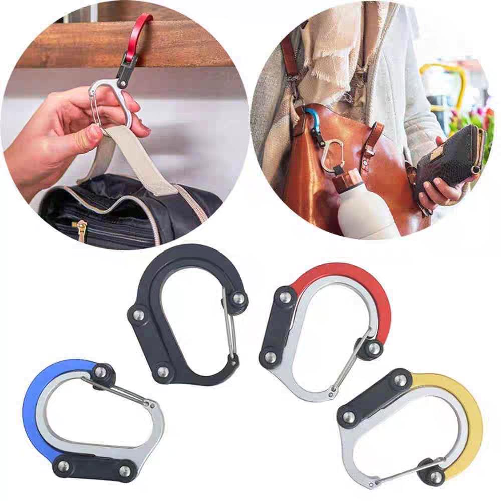 Multi Functional Aluminum Carabiner Mountaineering Buckle Quick Buckle for Outdoor Climbing Camping Climbing Clips Set