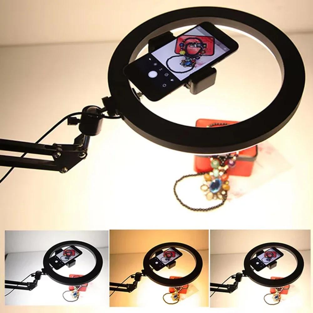 LED Phone Live Streaming Fill Light with Flexible Robotic Arm Phone Holder Fixed Shooting Recording Live Streaming Selfie Stick