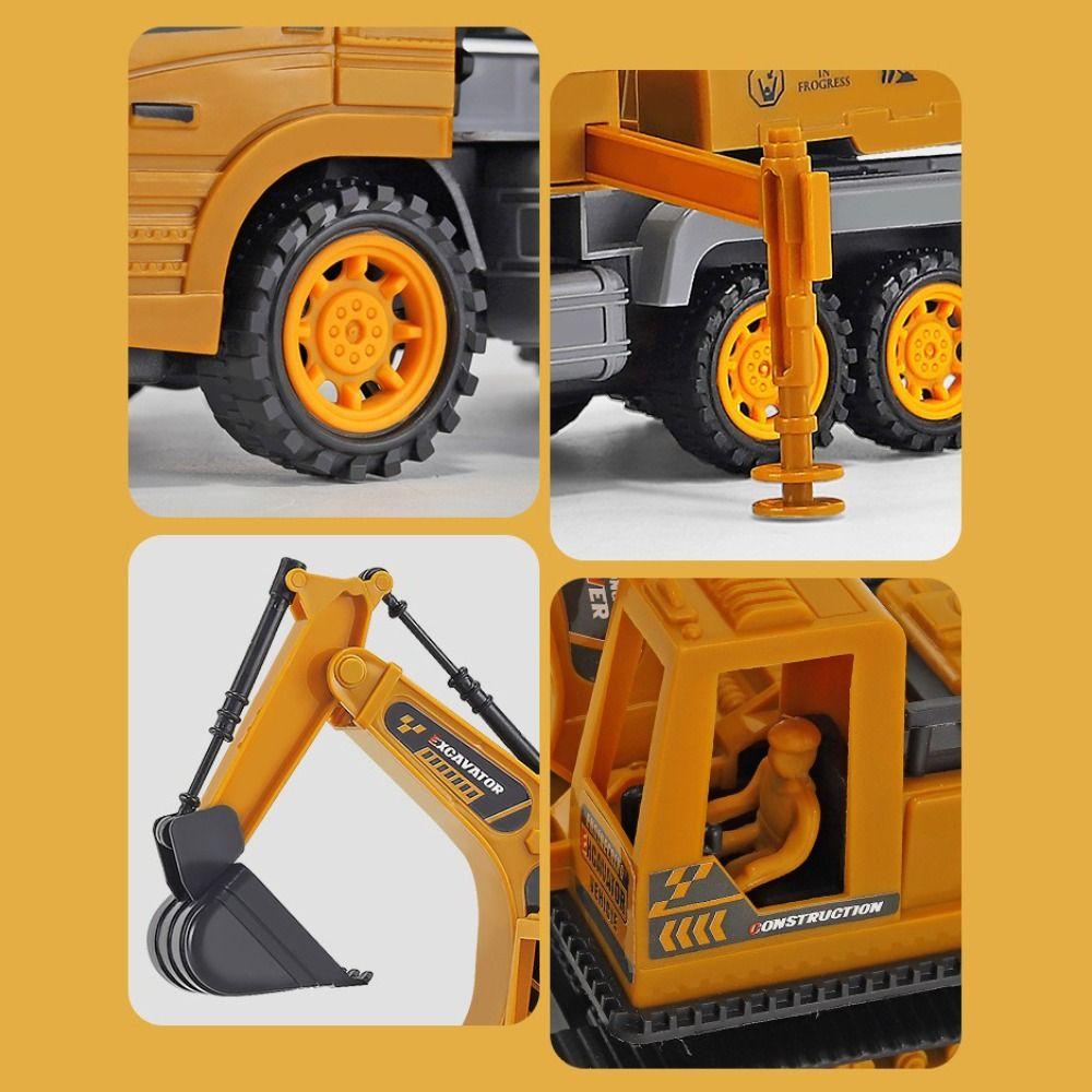 Alloy Material Fire Truck Model Plastic Construction Mixer Truck  Home Use