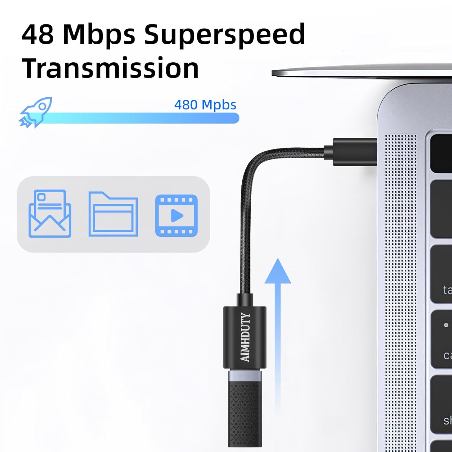Micro USB to USB Adapter, 2-Pack Micro USB 2.0 OTG Cable Converter, Nylon Braided, Aluminum Shells, MicroUSB Male to USB Female Cable for S7 LG,