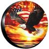 American Bald Eagle Flying Spare Tire Cover Patriotic Polyester Waterproof Wheel Protector for RV SUV