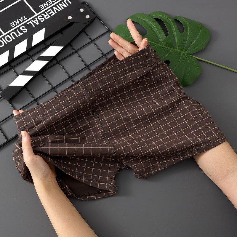 

Мужские шорты с клетчатым принтом, мужские боксеры с эластичным поясом для удобной домашней одежды, стильное нижнее белье средней посадки 4XL