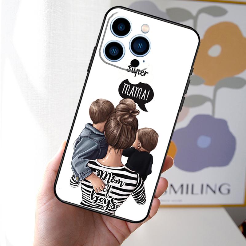 

Mom Dad Daughter Son Case For iPhone 16 15 14 13 12 11 Pro Max Mini XS X XR 7 8 14 16 15 Plus Back Cover Shell iPhone XR