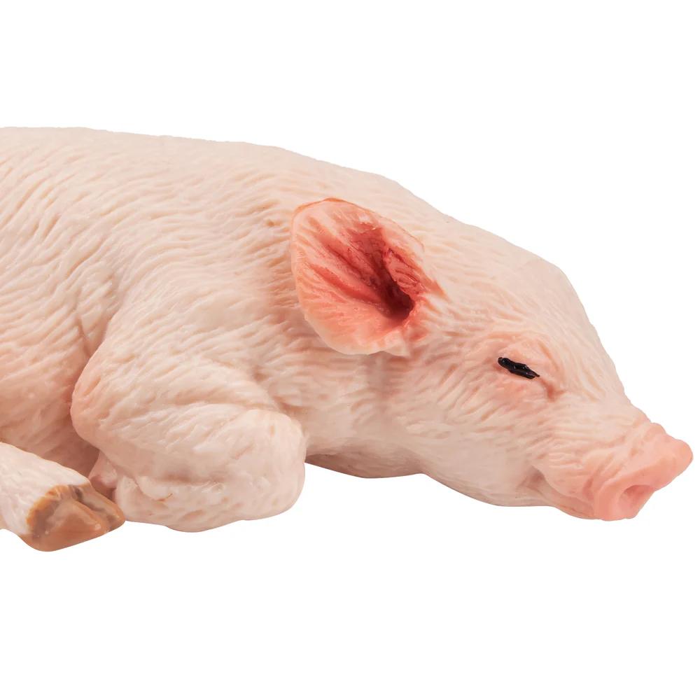Toymany Simulation Sleeping Pink Piglet Farm Animal Model Toy Mini Figures Dolls Action Figurines Toys Children Gift Cake Decora