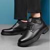 Men's Winter High-Top Cotton Leather Boots Warm Fleece Lined Slip-On Snow Boots