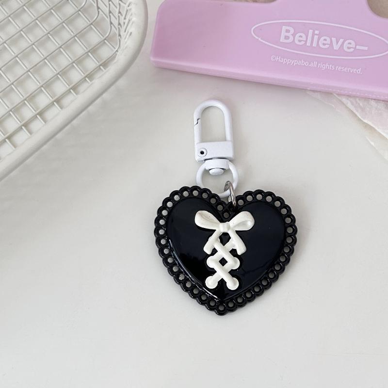 1PC Keychain Initial Pendant For Bags Backpacks Key Accessory Bowknot Creative Plastic Portable Heart Gift Colourful Lightweight