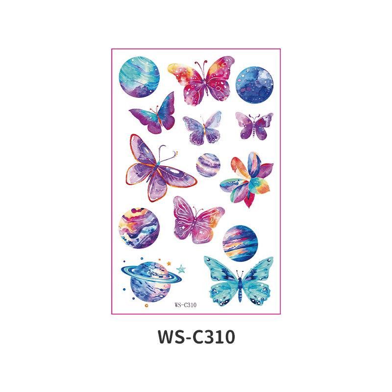 Fairy Tale Glitter Tattoo Stickers: Waterproof Butterfly, Unicorn & Bear Designs