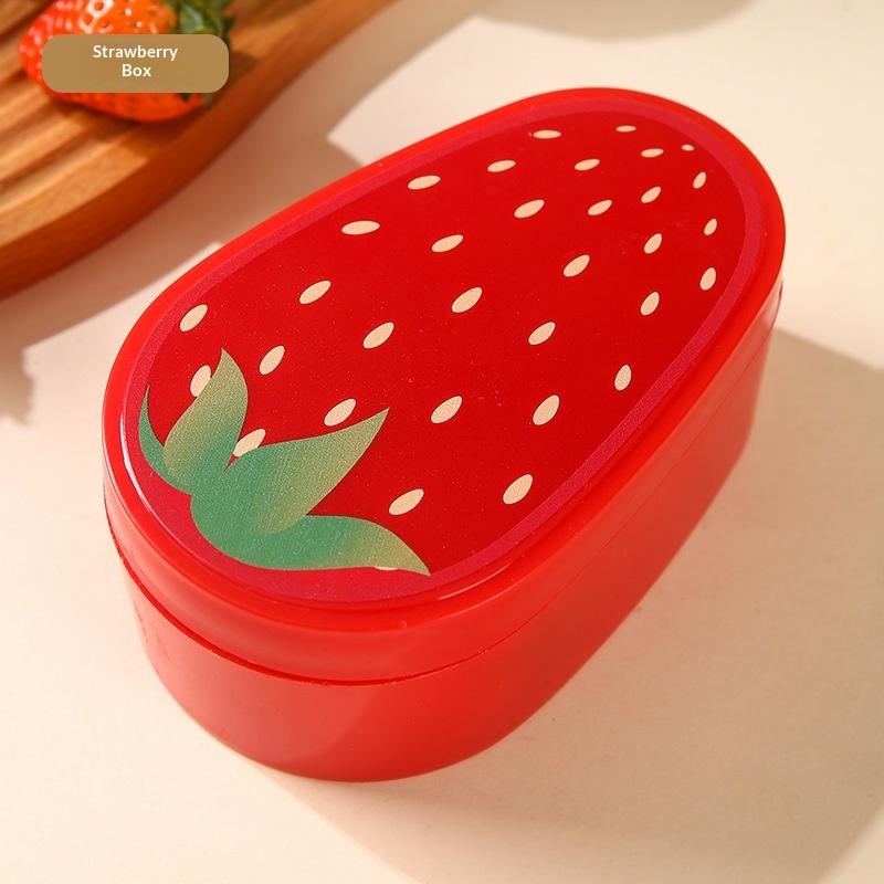 Пластиковые контейнеры для хранения продуктов с крышками Креативные кухонные холодильные контейнеры для овощей и фруктов Контейнеры для еды strawberry