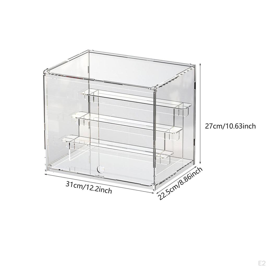 Collectibles Display Box Figures Stand with Three Layers Shelves Transparent Model