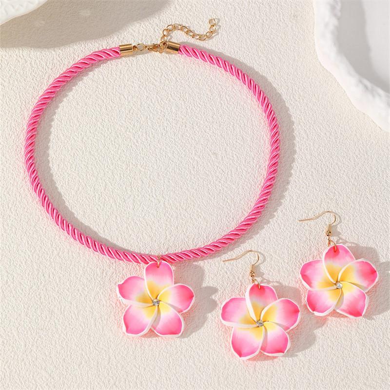 Geometric Resin Pendant Necklace Set For Women With Punk Style And Circle Elements