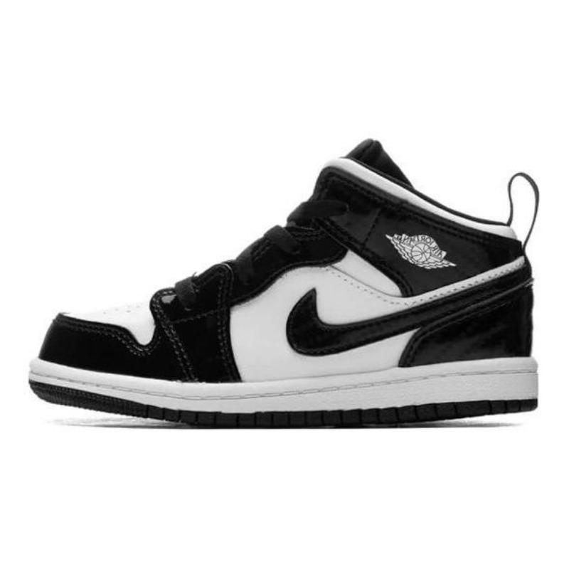 Air Jordan 1 Mid SE  All Star  toddler mid-top shoes black/white panda DD2193-001 25