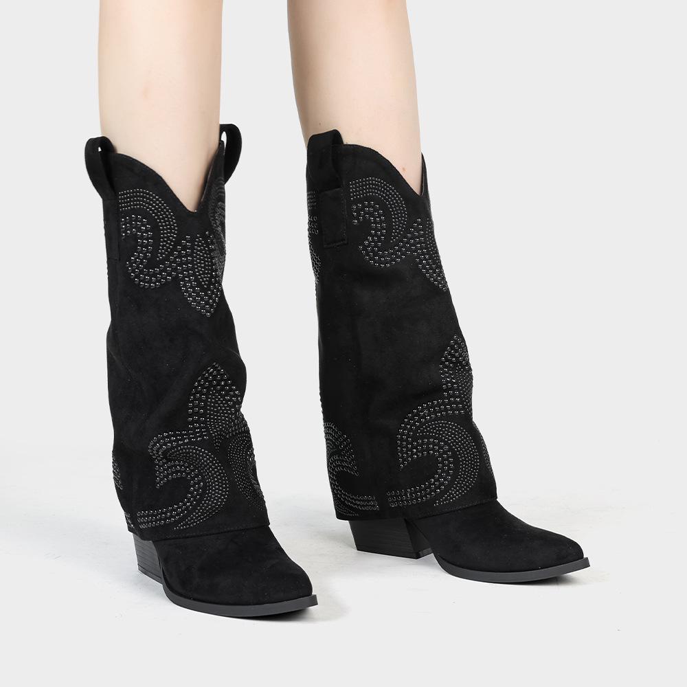 2025 Fall/Winter Merrell Women's Vintage Western High-Heel Knee-High Cowboy Boots