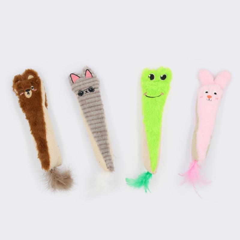 Cats Toy for Indoor Plush Animal Chewing Toy Cats Teether Chewing Toy Interaction Boredom Cats Entertainment Toy