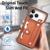 For iPhone 17 Pro Case Carbon Fiber Texture Leather Phone Back Cover with Card Holder