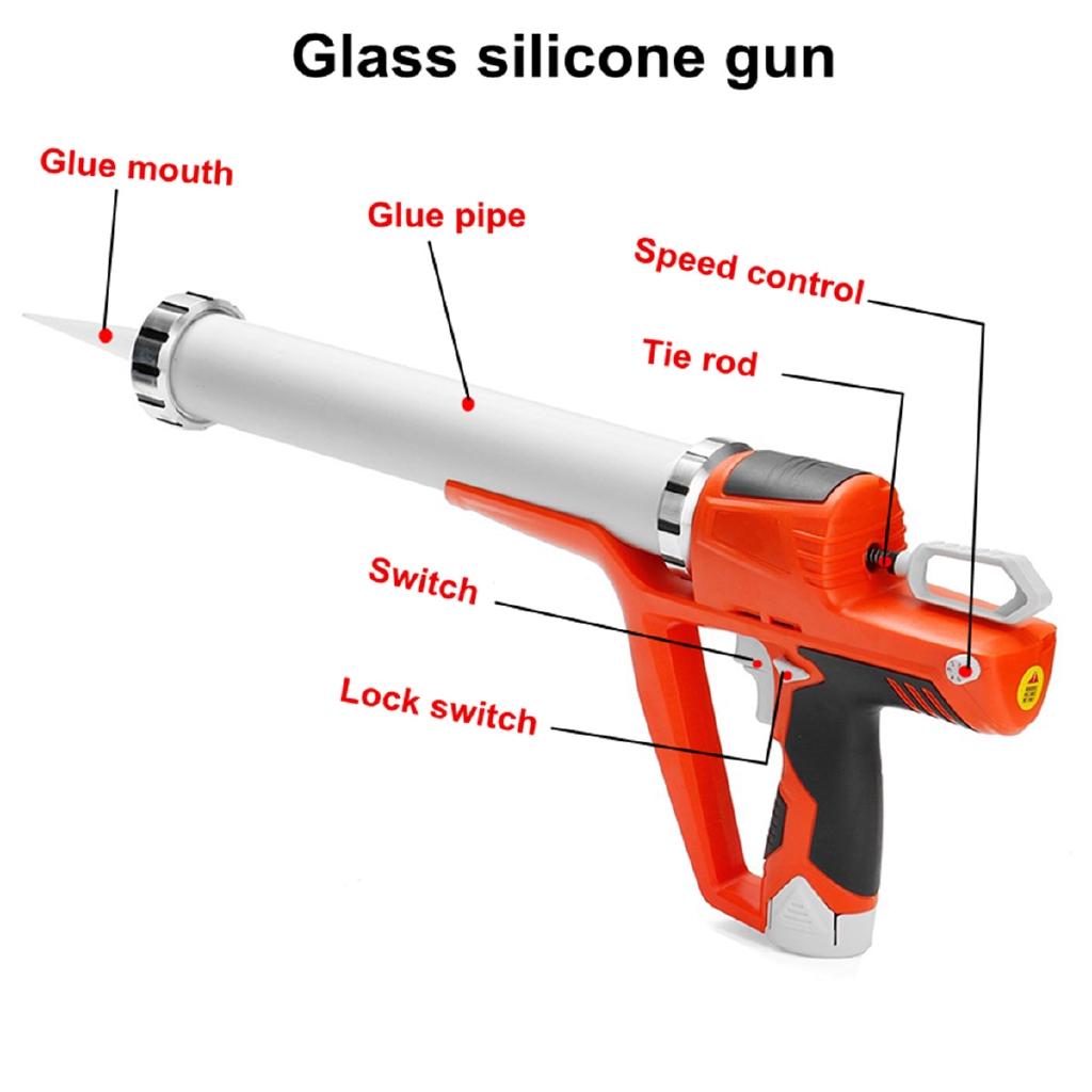 Electric Cordless Caulking Guns 1.5AH Max Handheld Glass Hard Rubber Sealant Guns For Home DIY Tools Kit 520*220*70mm