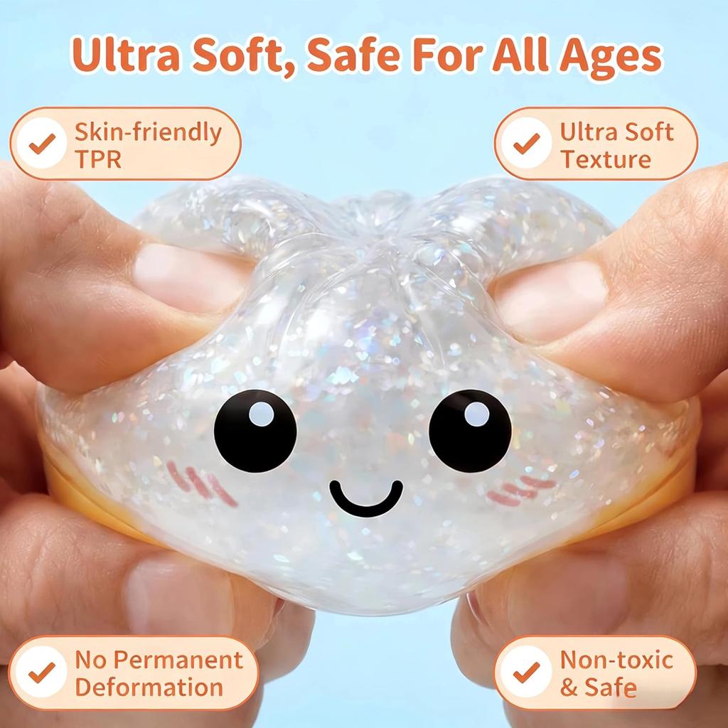 Glitzernder Riesenknödel-Brötchen Squishy Box Seltenes Design Stressabbau Überraschung Fidget Spielzeug Set