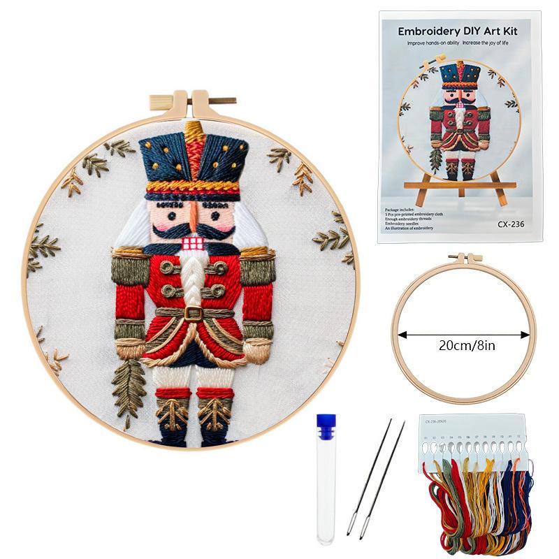 

1 набор Рождественский Щелкунчик Солдат Набор для вышивания (Вышивка крестиком), включает инструменты и руководство для начинающих. Набор материалов для вышивки 20cm