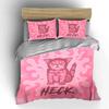 "Pink Cat Art Decorative Set" Bedding Set with 1 Duvet Cover 2 Pillowcases Single Double King Queen, Gift