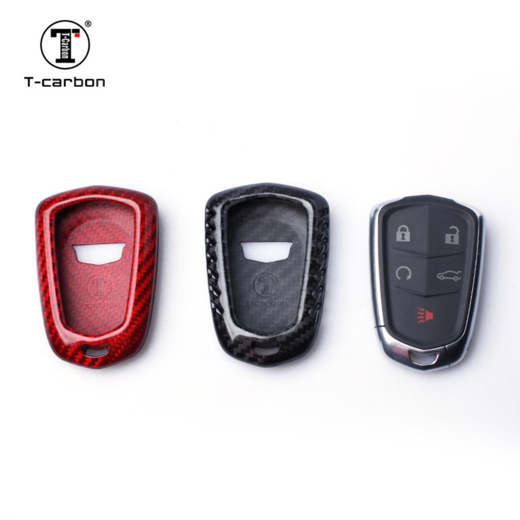 Carbon Fiber Car Key Case For Cts Xts Ats Sts Xt4 Xt5 Ct6 Srx T-Carbon Key Cover Accessories