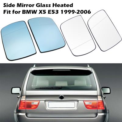 Side Rearview Mirror Glass Heater Anti-fog Door Wing Mirror Sheet Fit For BMW X5 E53 1999-2006,Car
