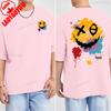 Happy Mood Graffiti Paint Print T Shirt Unisex Summer Hip Hop Streetwear Crew Neck Breathable Pure Cotton Casual Top
