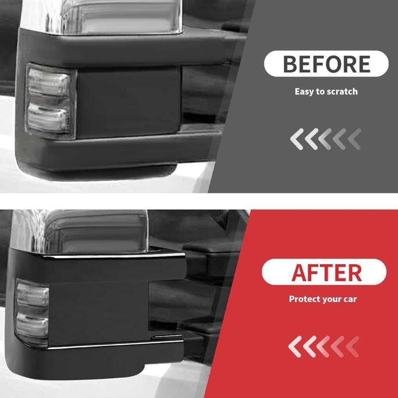 Replacement Exterior Mirror Covers for Listed 2008-2016 Vehicle Application, 1 ABS Pair for Left and Right Sides