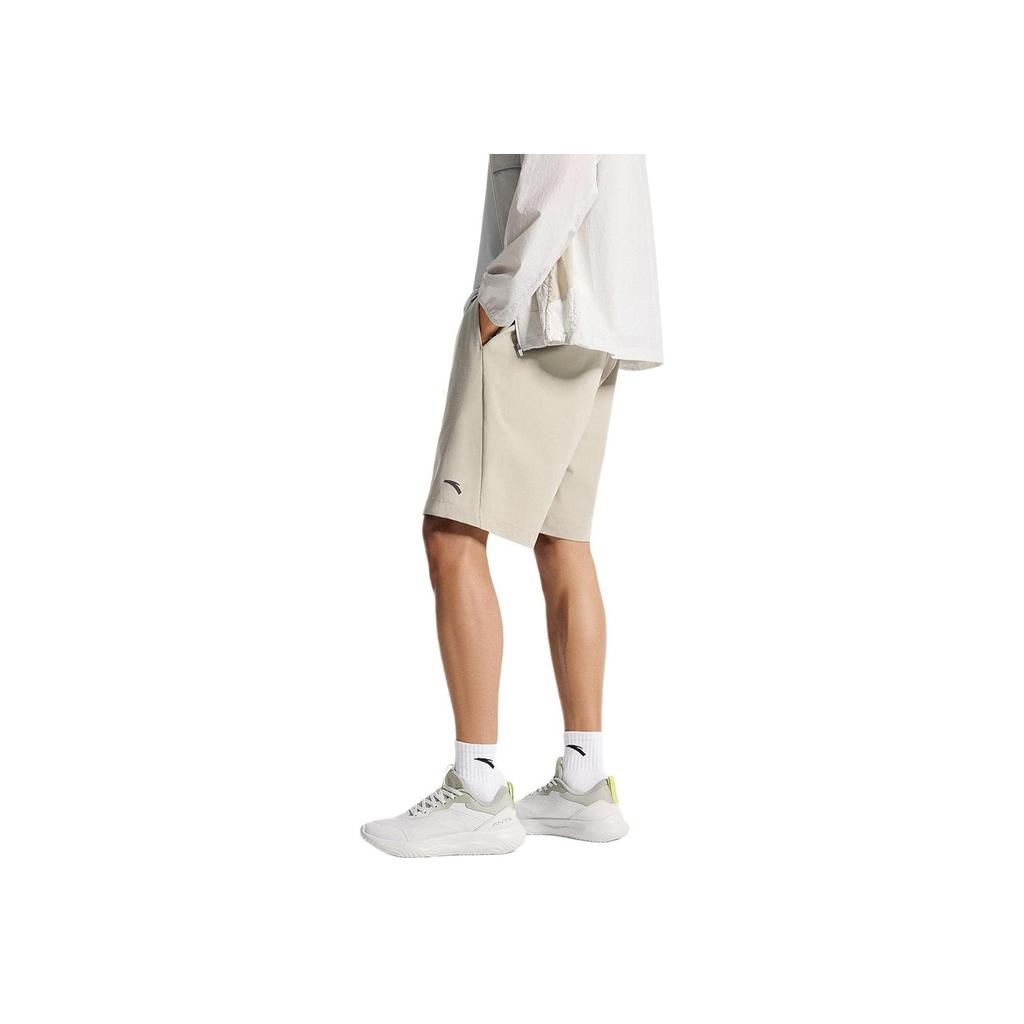 Anta Training Series Casual Simple Lace-Up Solid Color Sports Shorts Men Shorts Green 952527507-1