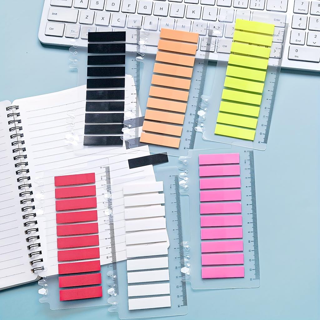 200pcs Transparent PET Index Labels - Color-Coded Sticky Notes with Rounded Corners, Waterproof & Durable for School, Office, Home Organization
