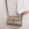 Full-Grain Leather Women's Underarm Square Bag - Lock Closure Single Shoulder Purse, Minimalist Multi-Pocket Crossbody for Work