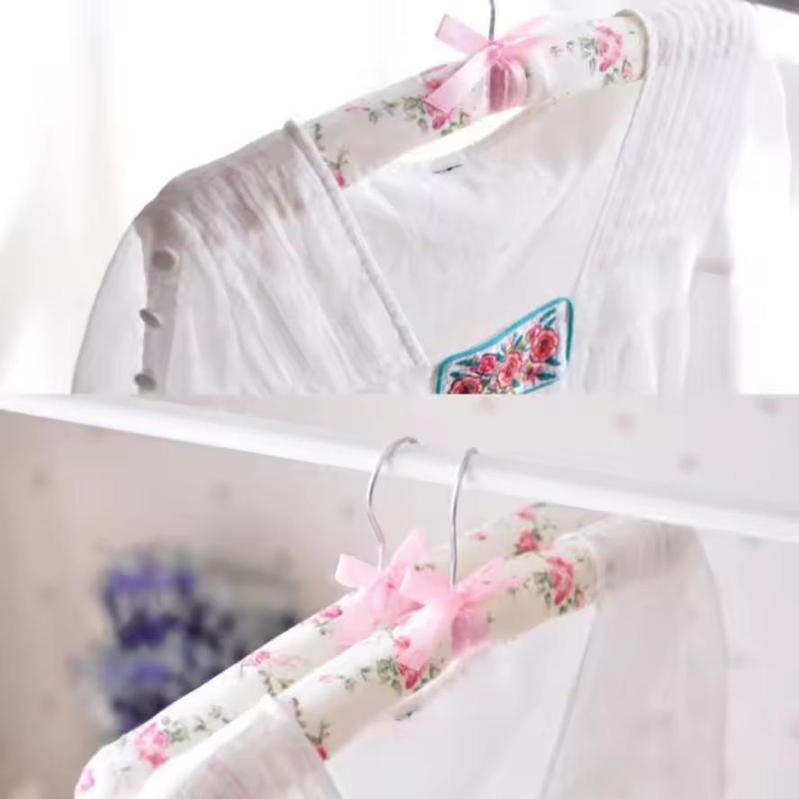 10 Pcs Exquisite Flower Decor Lothes Hangers Non-Slip Space Saving Dress Hanger Handy Drying Rack Coat Hanger Household Supplies