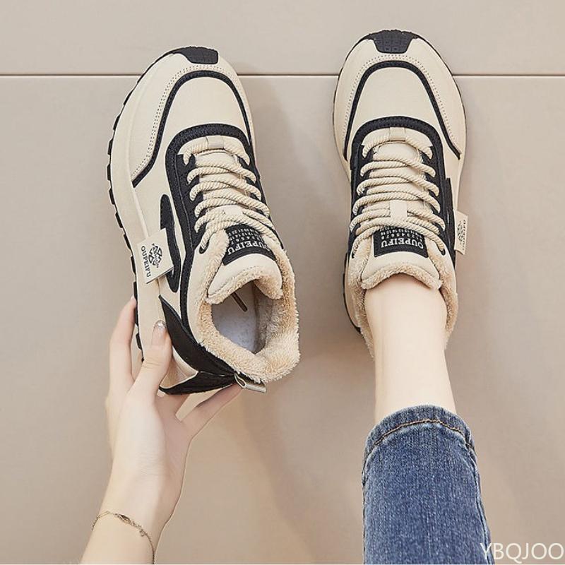 Women's new autumn winter versatile thick soled high top cotton shoes casual anti slip wear-resistant women's sports shoes